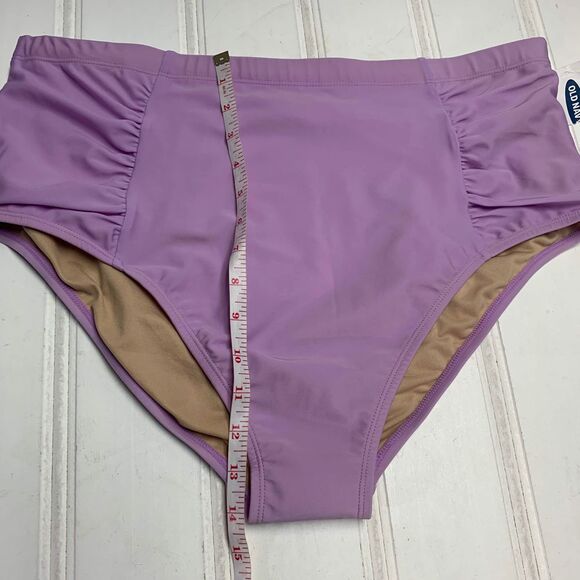 Old Navy Womens 2X High-Waisted Secret-Slim Plus-Size Swim Bottoms Purple Lilac - Picture 7 of 9